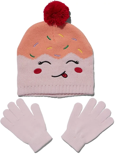 Magellan Outdoors Girls' Cupcake Gloves and Beanie Set