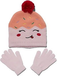 Magellan Outdoors Girls' Cupcake Gloves and Beanie Set