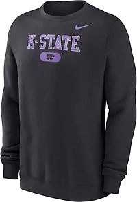 Nike Men's Kansas State University WIldcats Lavender Pill Long Sleeve Crew Fleece