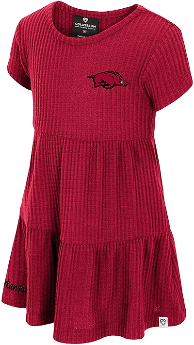 Colosseum Athletics Toddlers' Arkansas Beautopia Waffle Short Sleeve Dress