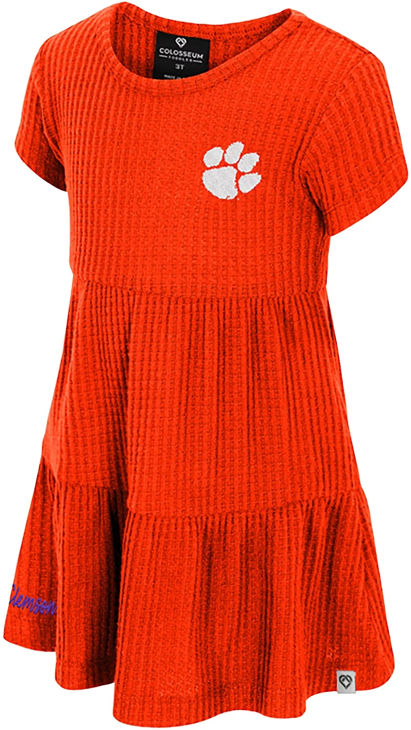 Colosseum Athletics Toddlers' Clemson Beautopia Waffle Short Sleeve Dress