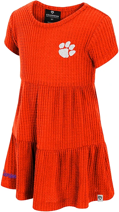 Colosseum Athletics Toddlers' Clemson Beautopia Waffle Short Sleeve Dress