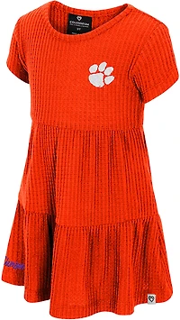 Colosseum Athletics Toddlers' Clemson Beautopia Waffle Short Sleeve Dress
