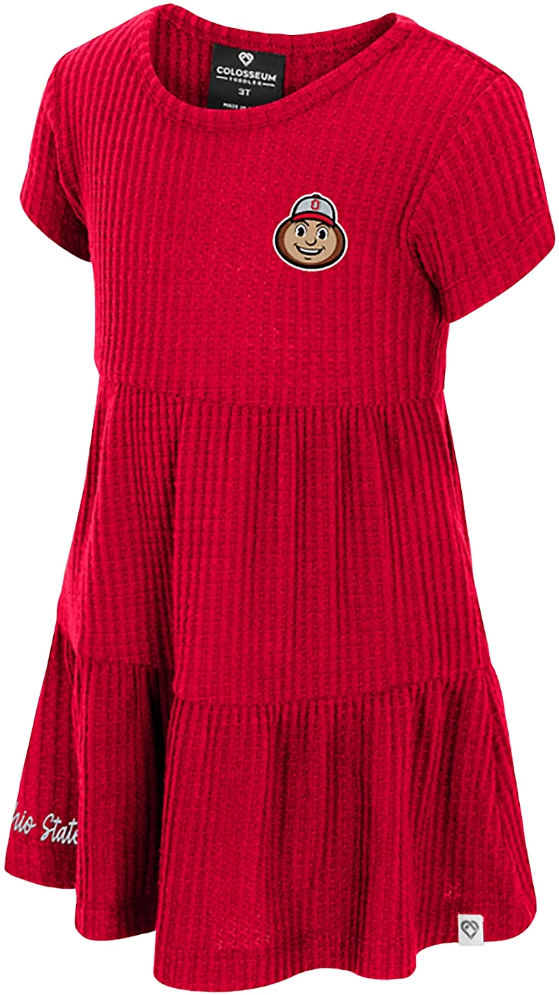 Colosseum Athletics Toddlers' Ohio State Beautopia Waffle Short Sleeve Dress