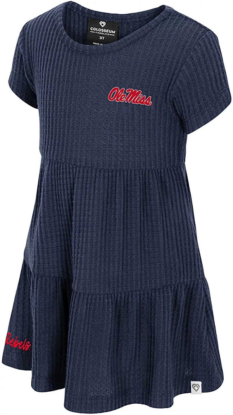 Colosseum Athletics Toddlers' Ole Miss Beautopia Waffle Short Sleeve Dress