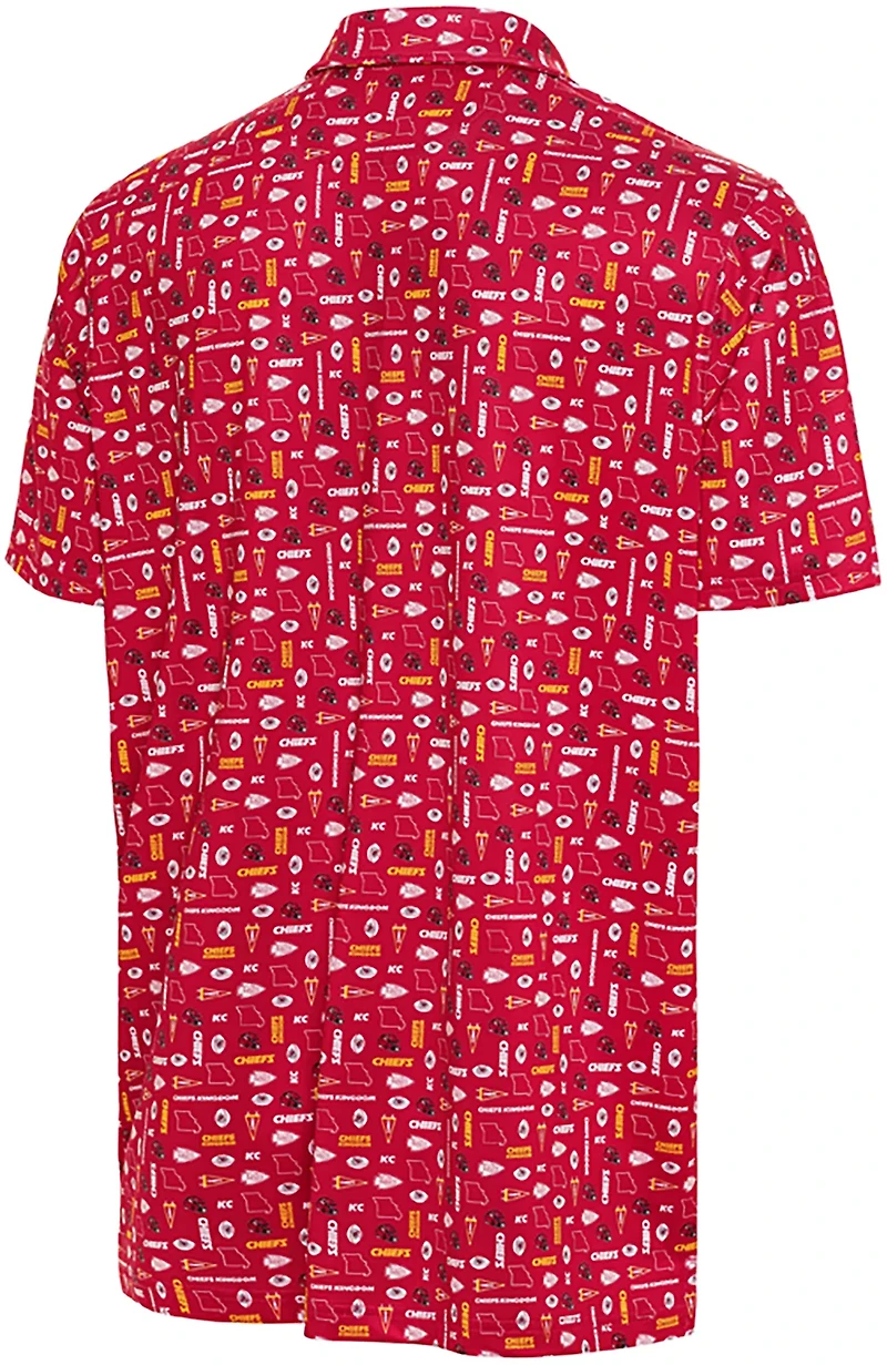 Antigua Men's Kansas City Chiefs Lateral Short Sleeve Polo
