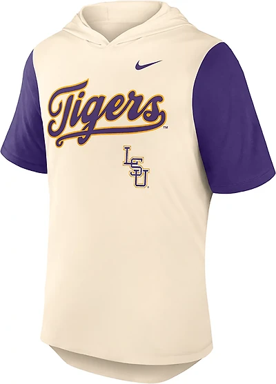 Nike Purple LSU Tigers Baseball Script Tri-Blend Performance Hoodie T-Shirt