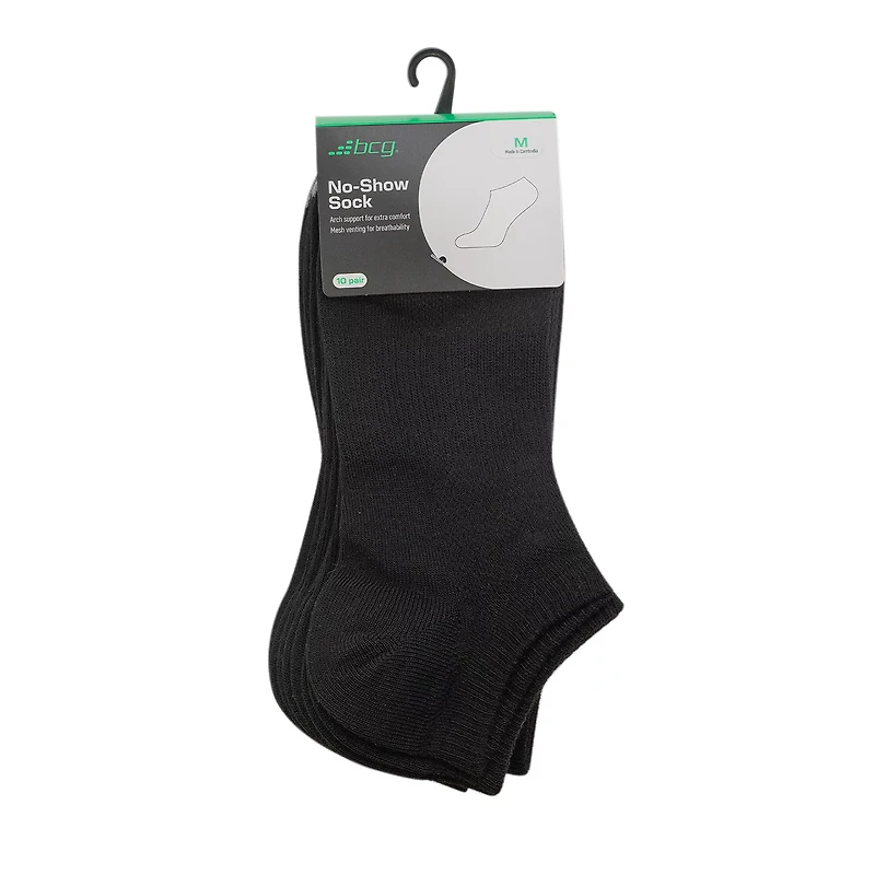 BCG Kids' Arch Support No Show Socks 10-Pack