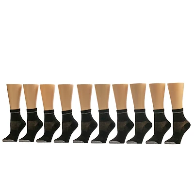 BCG Kids' Arch Support Quarter Socks 10-Pack