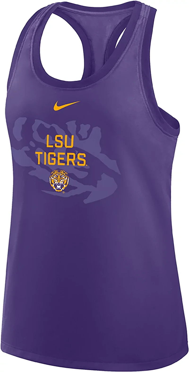 Nike Women's LSU Team Over Primary Logo Racerback Tank Top