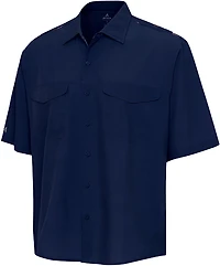 Antigua Men's Atlanta Braves Scatter Print Woven Short Sleeve Fishing Shirt