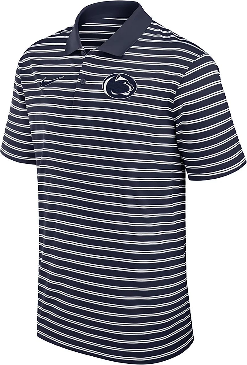 Nike Men's Penn State Striped Primary Logo Polo Shirt