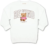 Simply Southern Girls' Kind White Crewneck Sweater