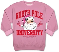 Simply Southern Girls' Santa Bubblegum Crewneck Sweater