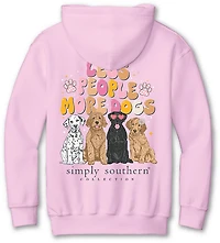 Simply Southern Girls' Dogs Light Pink Hoodie