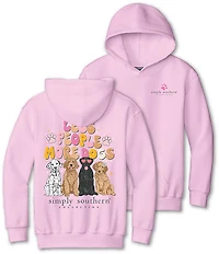 Simply Southern Girls' Dogs Light Pink Hoodie