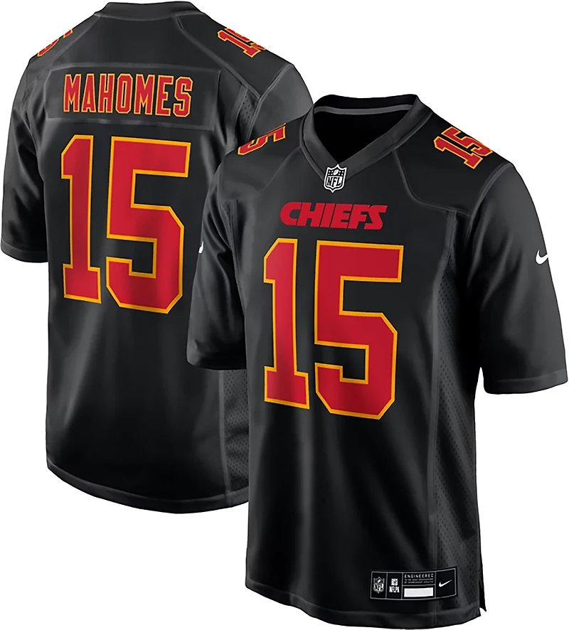 Nike Men’s Kansas City Chiefs Patrick Mahomes Black Carbon Name & Number Jersey