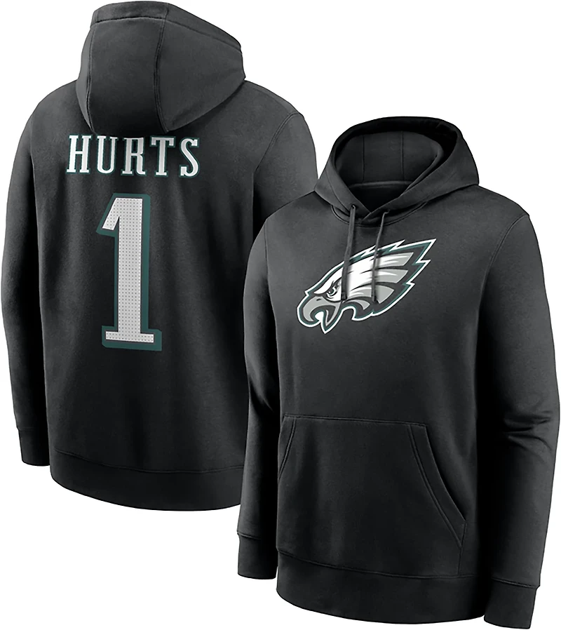 Nike Men's Philadelphia Eagles Jalen Hurts #1 Name & Number Club Hoodie