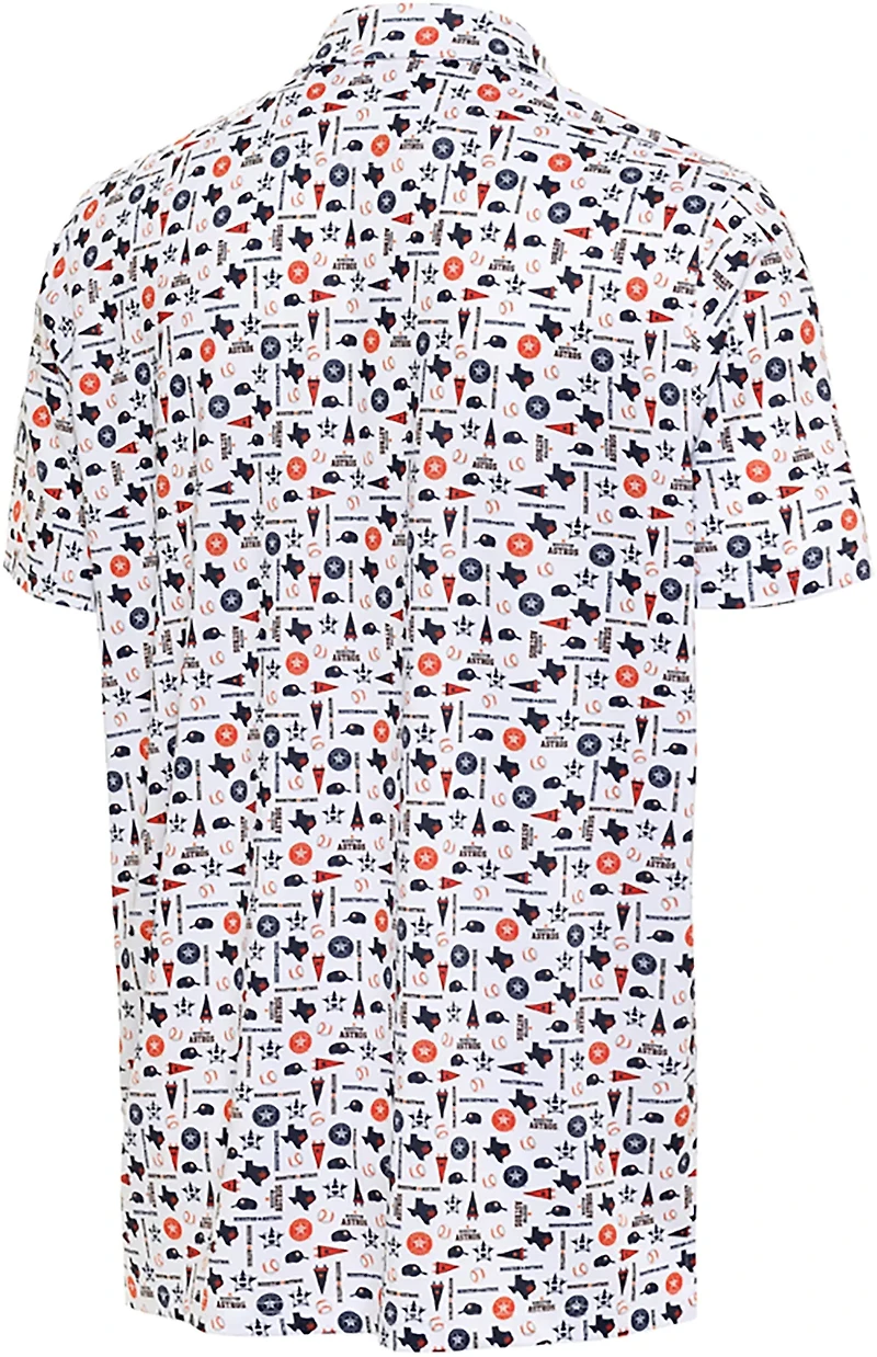 Antigua Men's Houston Astros Lateral Short Sleeve Polo