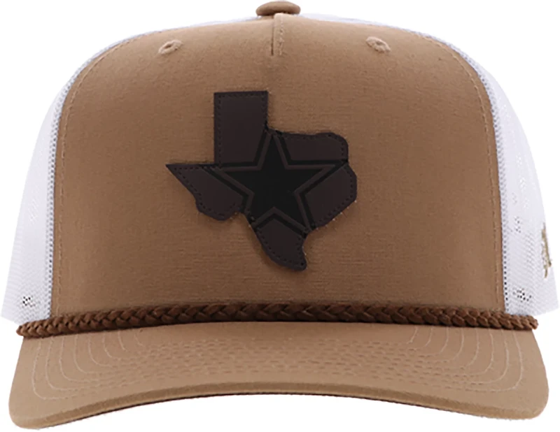 Hooey Adults' Dallas Cowboys Leather Texas Patch Snapback Trucker Cap