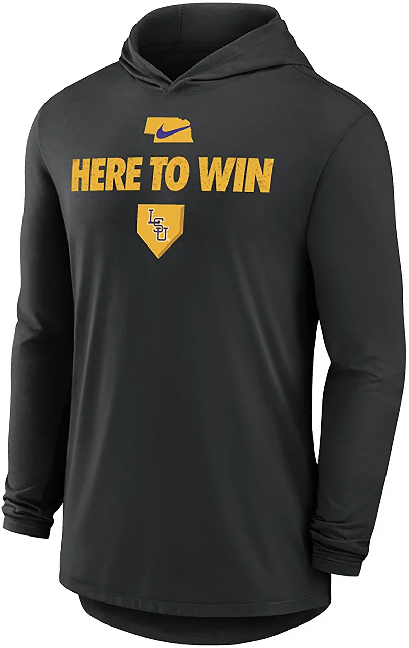 Nike Men's LSU 25 CWS Dugout Long Sleeve Hooded T-shirt