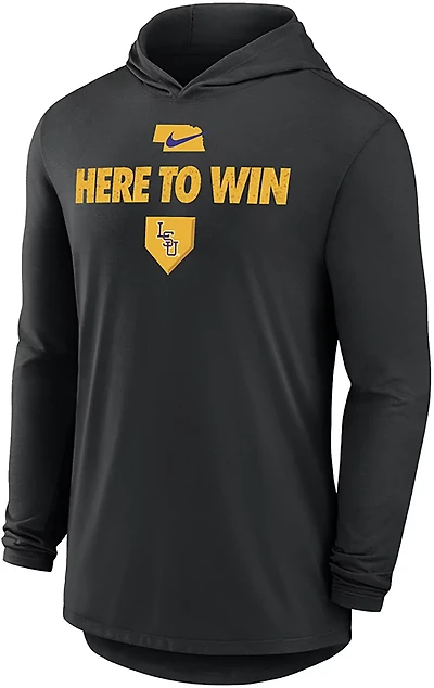 Nike Men's LSU 25 CWS Dugout Long Sleeve Hooded T-shirt