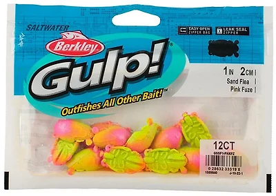 Berkley Gulp! Saltwater Surf Bytes Sand Fleas Soft Baits 12-Pack