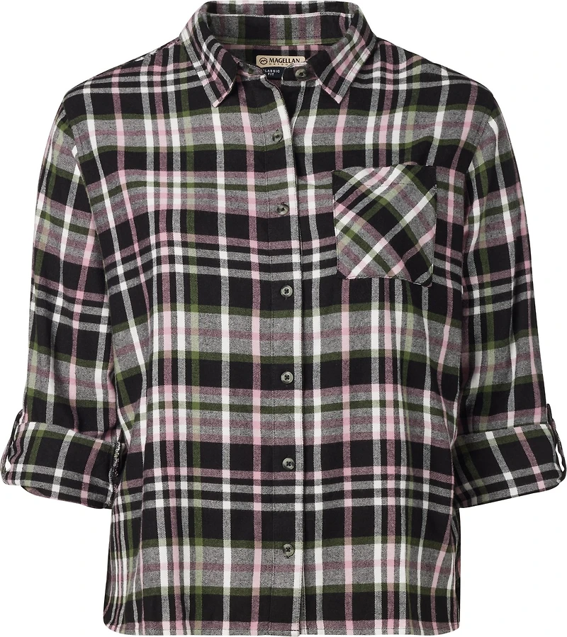 Magellan Outdoors Women's Willow Creek Plaid Plus Long Sleeve T-shirt
