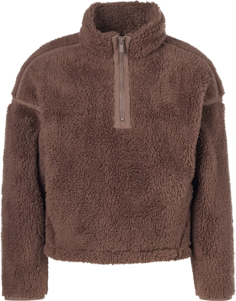 BCG Girls' Cozy Emboss 1/4-Zip Sherpa Top