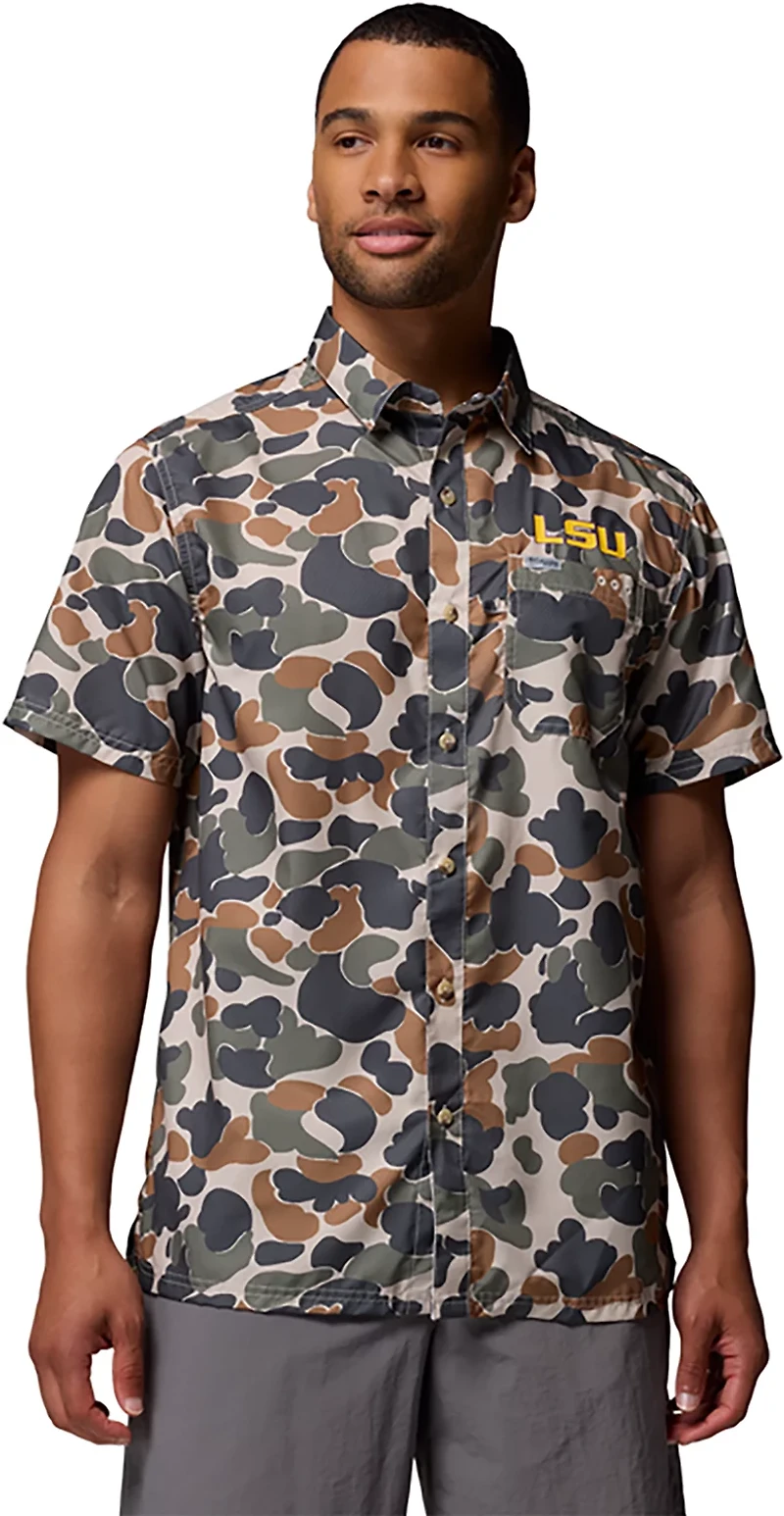 Columbia Sportswear Men's Louisiana State University CLG Super Slack Tide Button-Up Shirt