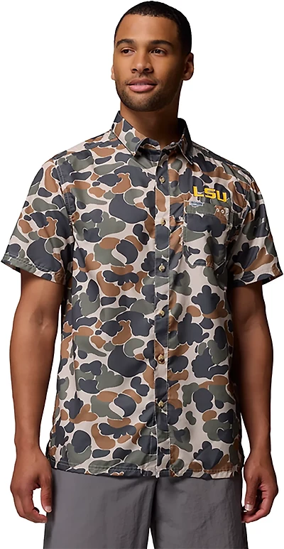 Columbia Sportswear Men's Louisiana State University CLG Super Slack Tide Button-Up Shirt