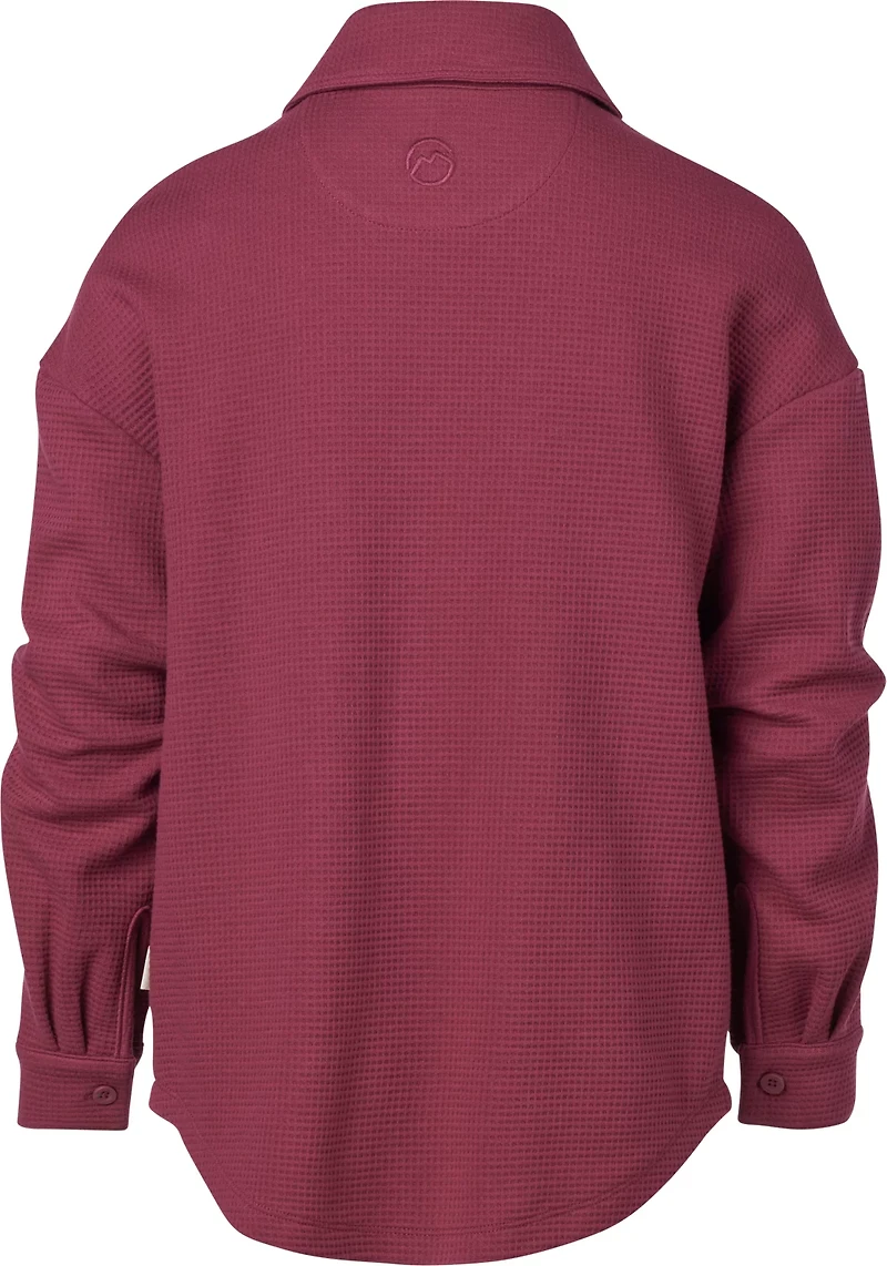 Magellan Outdoors Girls' Campfire Waffle Long Sleeve Button Down Shirt