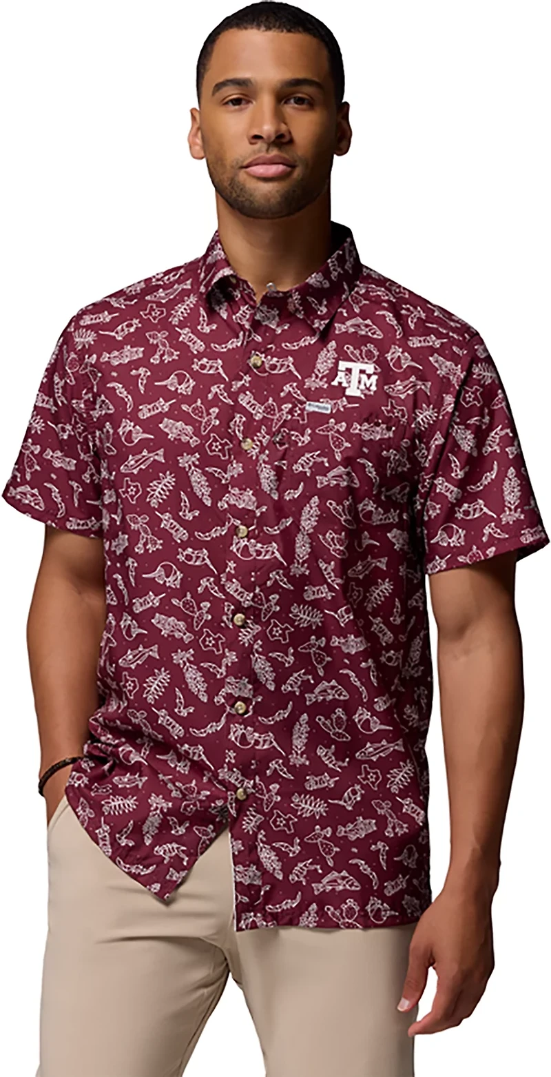 Columbia Sportswear Men's Texas A&M University CLG Super Slack Tide Button-Up Shirt