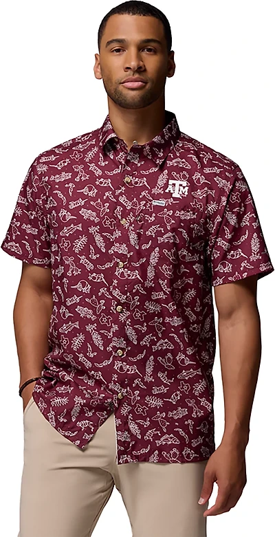 Columbia Sportswear Men's Texas A&M University CLG Super Slack Tide Button-Up Shirt