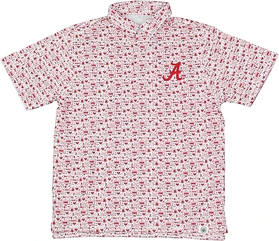 Wes & Willy Boys' Alabama Allover Tailgate Polo Shirt