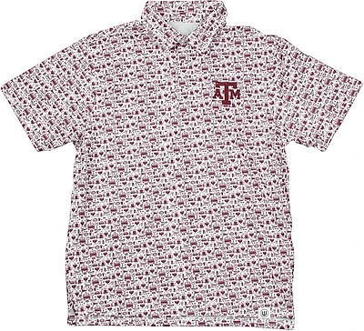 Wes & Willy Boys' Texas A&M Allover Tailgate Polo Shirt
