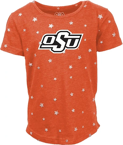 Wes & Willy Girls' Oklahoma State Shimmer Star T-shirt