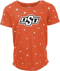 Wes & Willy Girls' Oklahoma State Shimmer Star T-shirt