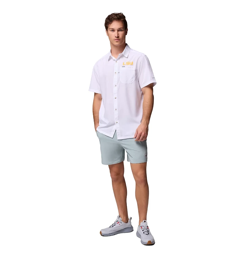 Columbia Sportswear Men's Louisiana State University CLG Slack Tide Camp Button-Up Shirt