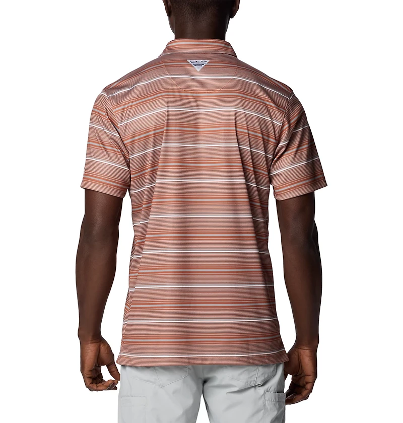 Columbia Texas Longhorns PFG Super Terminal Tackle Omni-Shade Stripe Polo