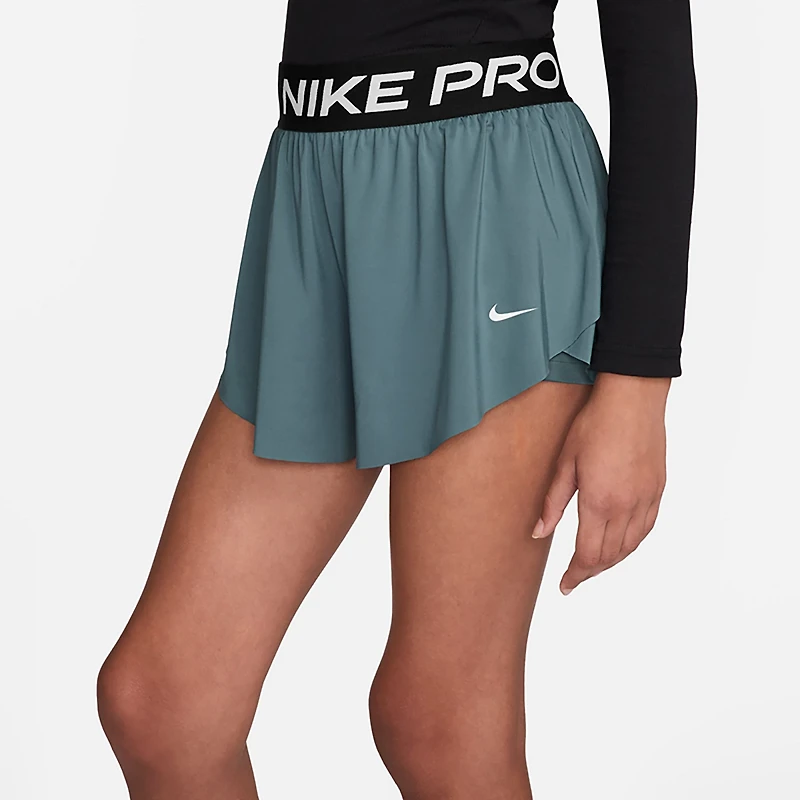 Nike Girls' Pro Dri-FIT 2 1 Knit Shorts 3
