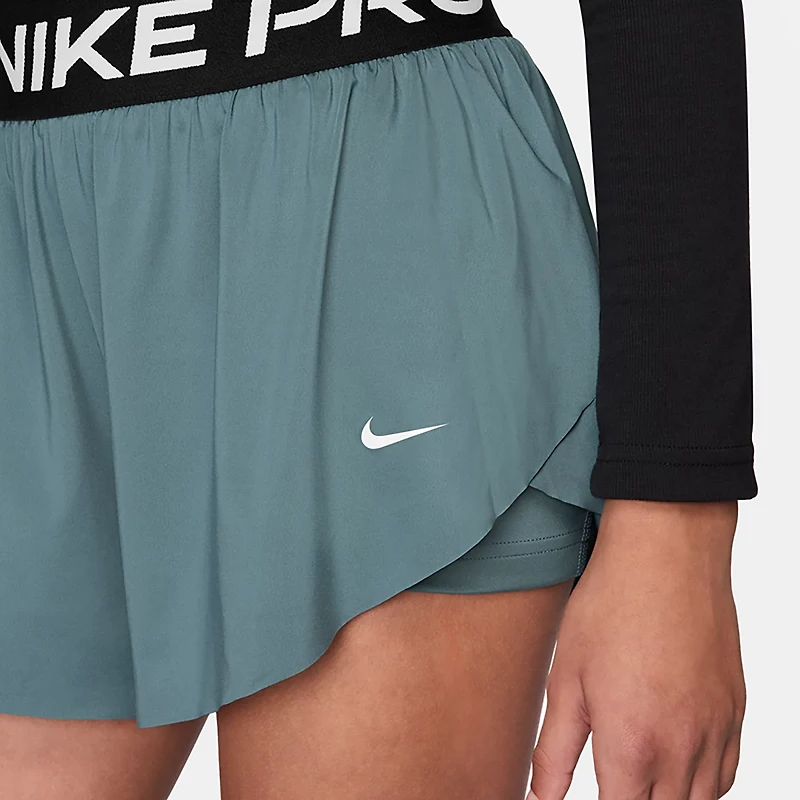 Nike Girls' Pro Dri-FIT 2 1 Knit Shorts 3