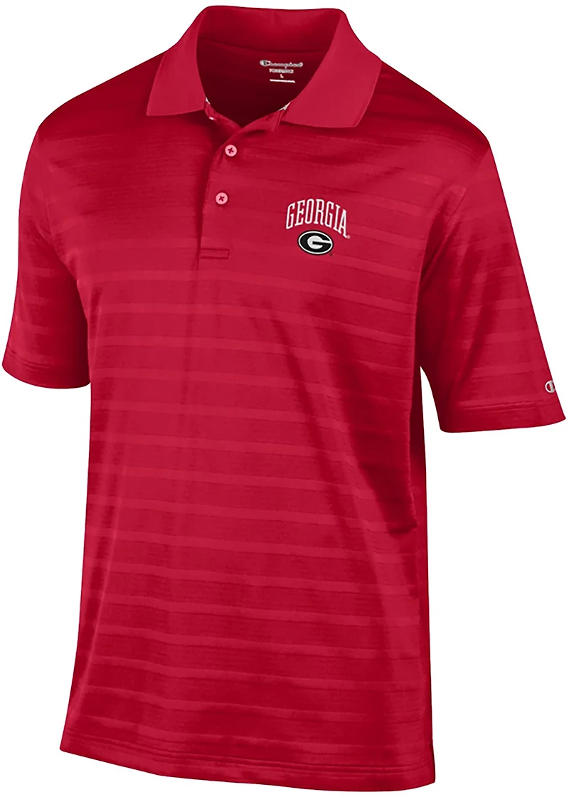 Champion Men's Georgia Bulldogs Primary Logo Textured Solid Polo