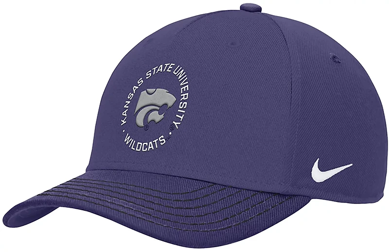 Nike Adults' Kansas State Round Structured Adjustable Cap