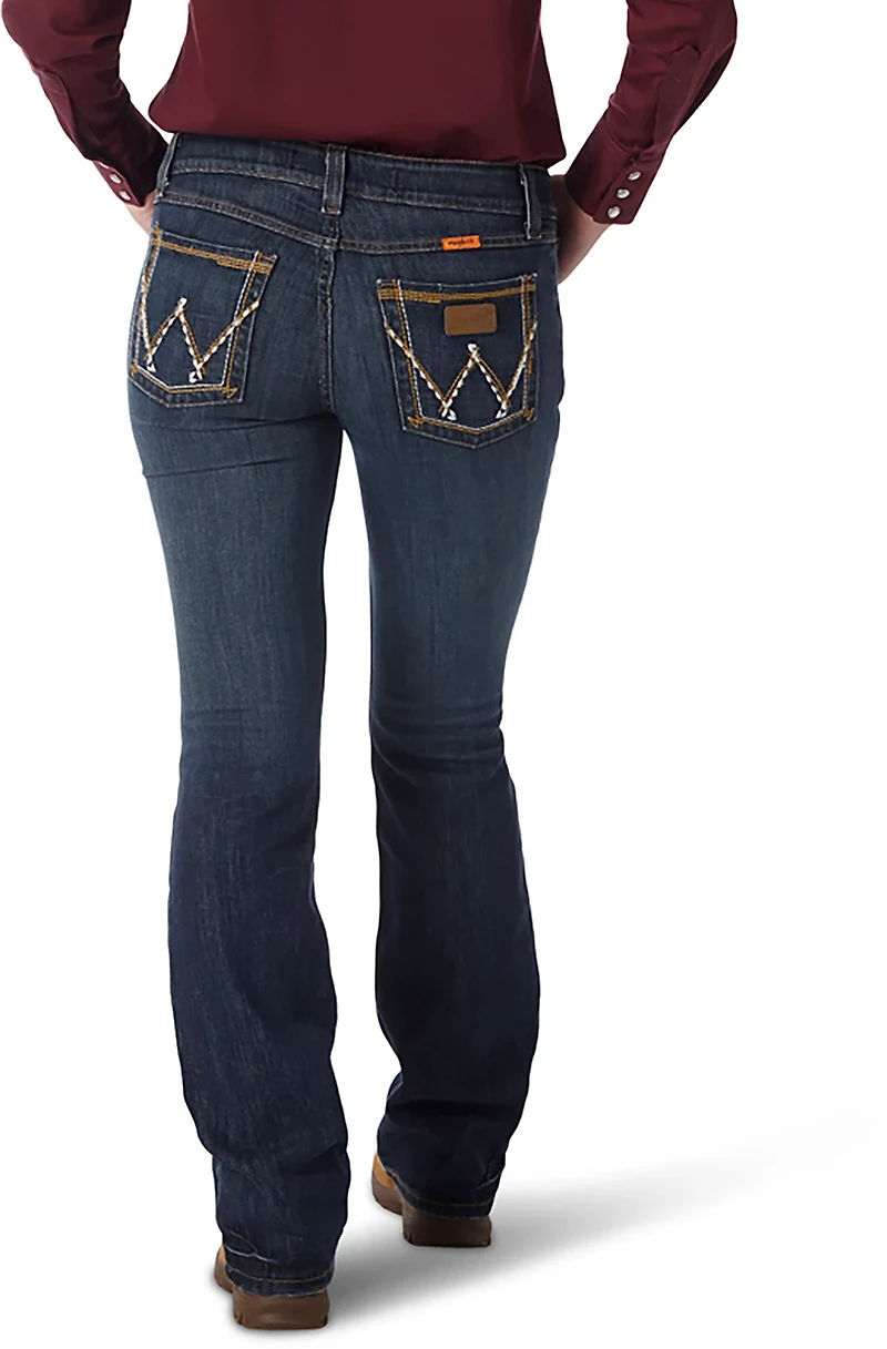 Wrangler Women's Flame-Resistant Retro Mae Regular Fit Bootcut Work Jeans