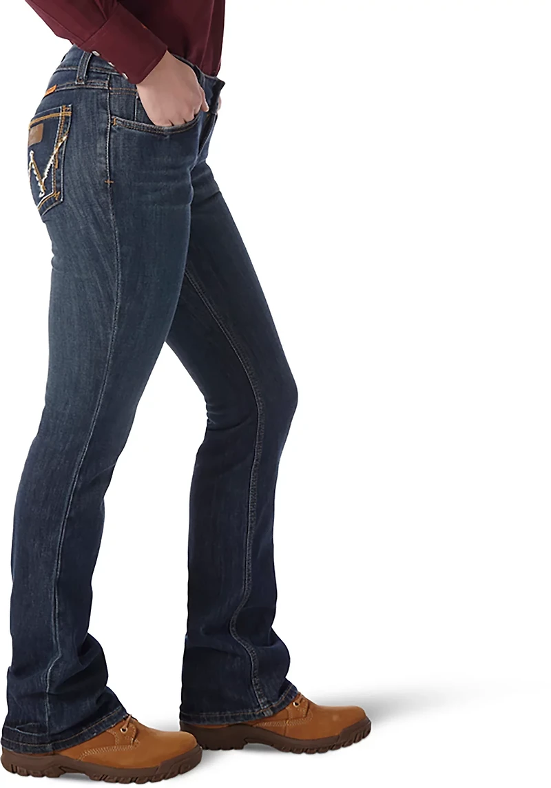 Wrangler Women's Flame-Resistant Retro Mae Regular Fit Bootcut Work Jeans