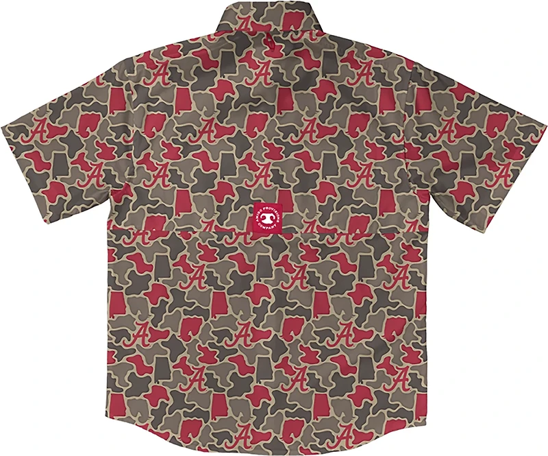 Amigo Men's Alabama Field and Fish Short Sleeve Shirt Crimson Tide