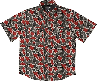 Amigo Men's Texas Tech Field and Fish Short Sleeve Shirt Red Raiders