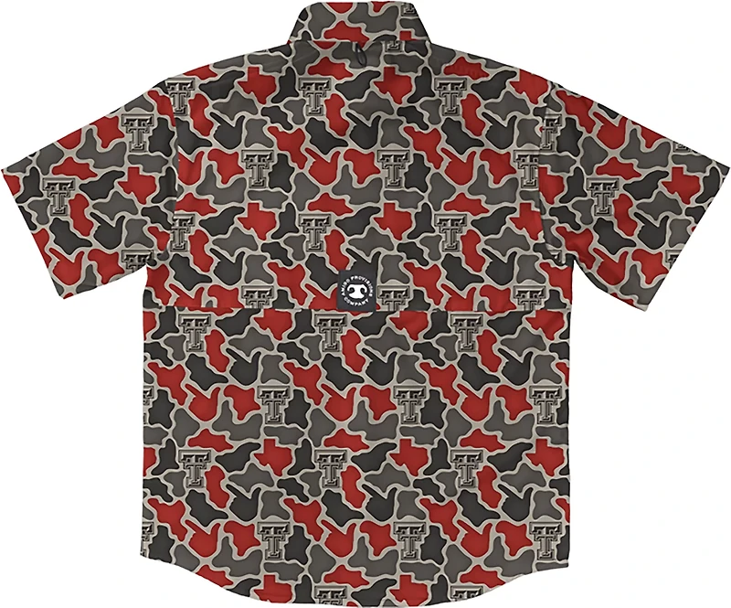 Amigo Men's Texas Tech Field and Fish Short Sleeve Shirt Red Raiders