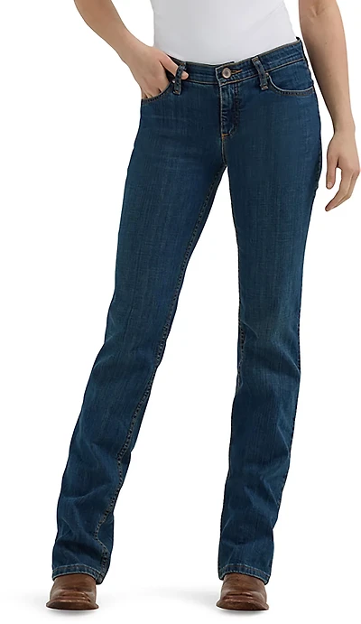 Wrangler Women's Ultimate Riding Q-Baby Mid-Rise Plus Size Bootcut Jeans